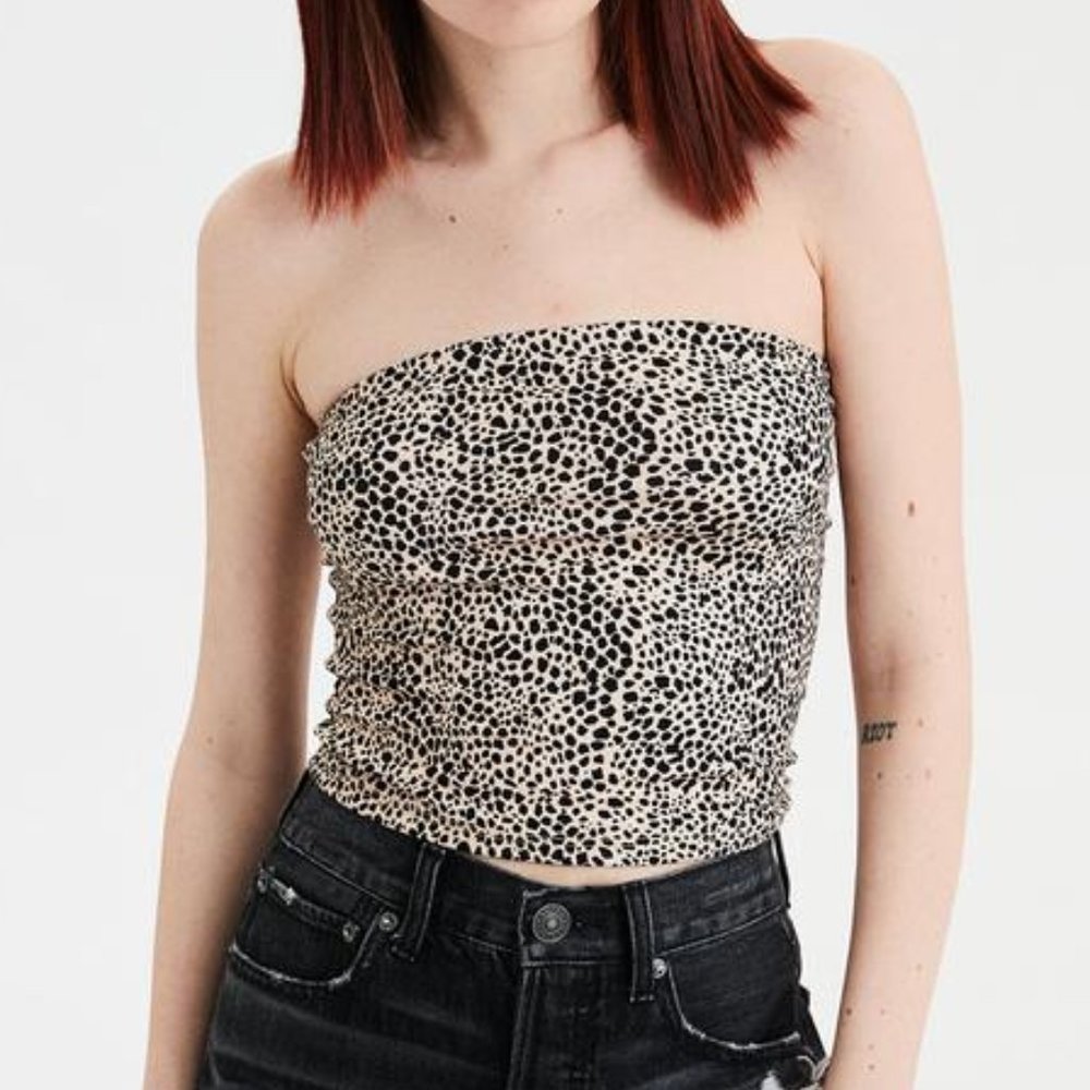 American Eagle Leopard Tube Top